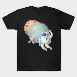 Astronaut and planet earth T-Shirt